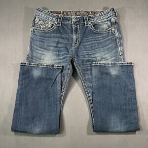 Rock Revival ‘ Raynell Straight’ Blue Jeans Men’s Size 38x32